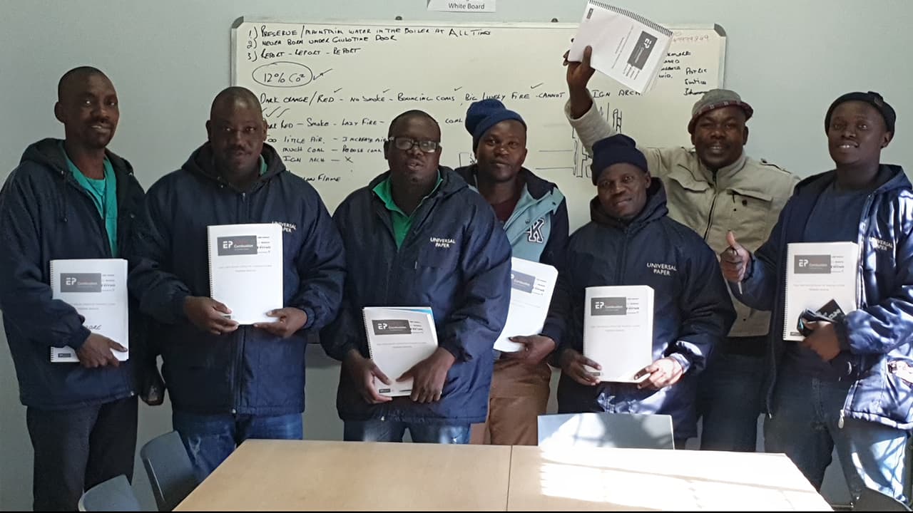 Steamwell boiler operator training group with course material